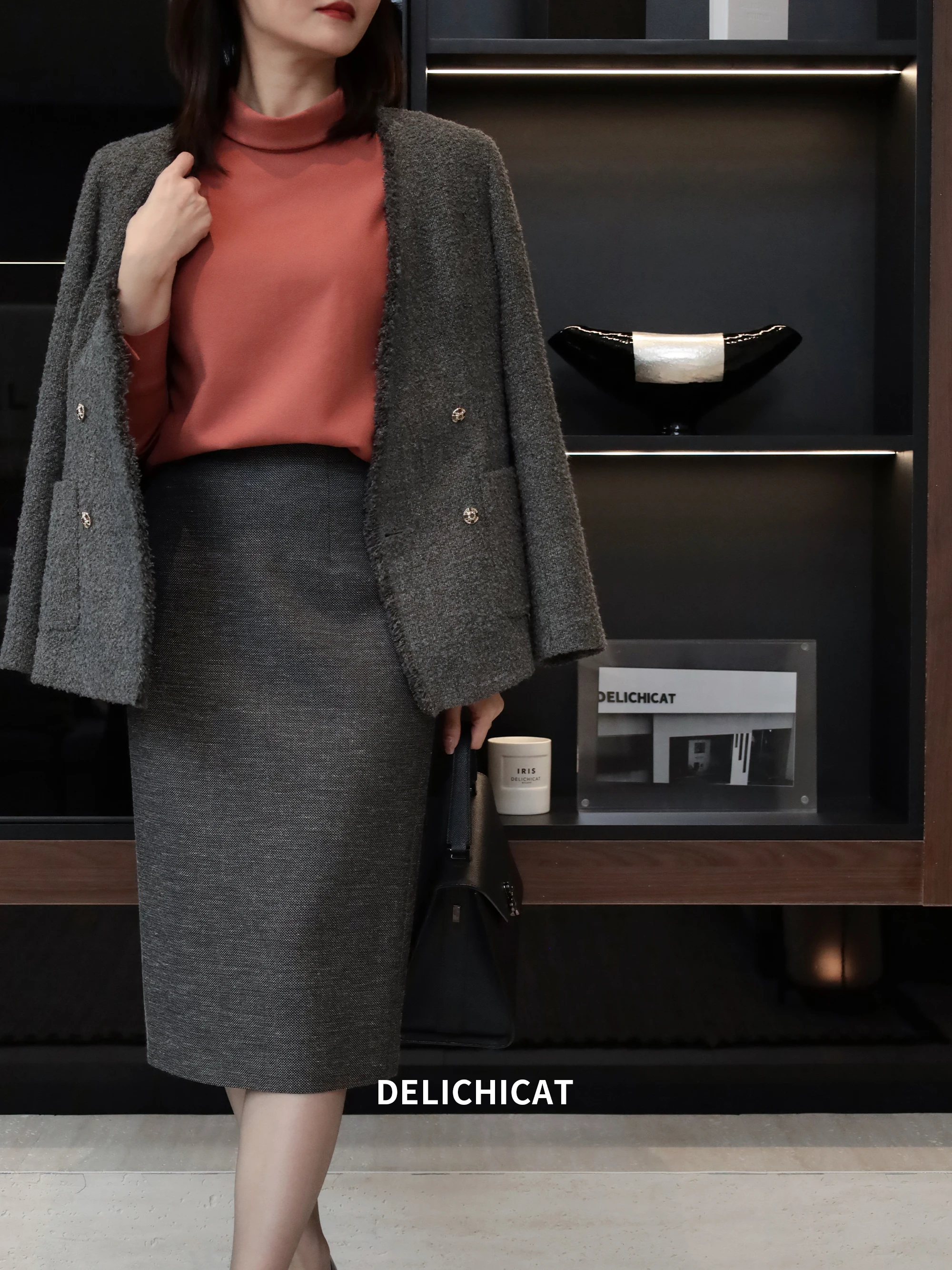 

Женская шерстяная кофта CHI Commute с длинным рукавом, круглым вырезом, простым дизайном и принтом в поэтическом стиле