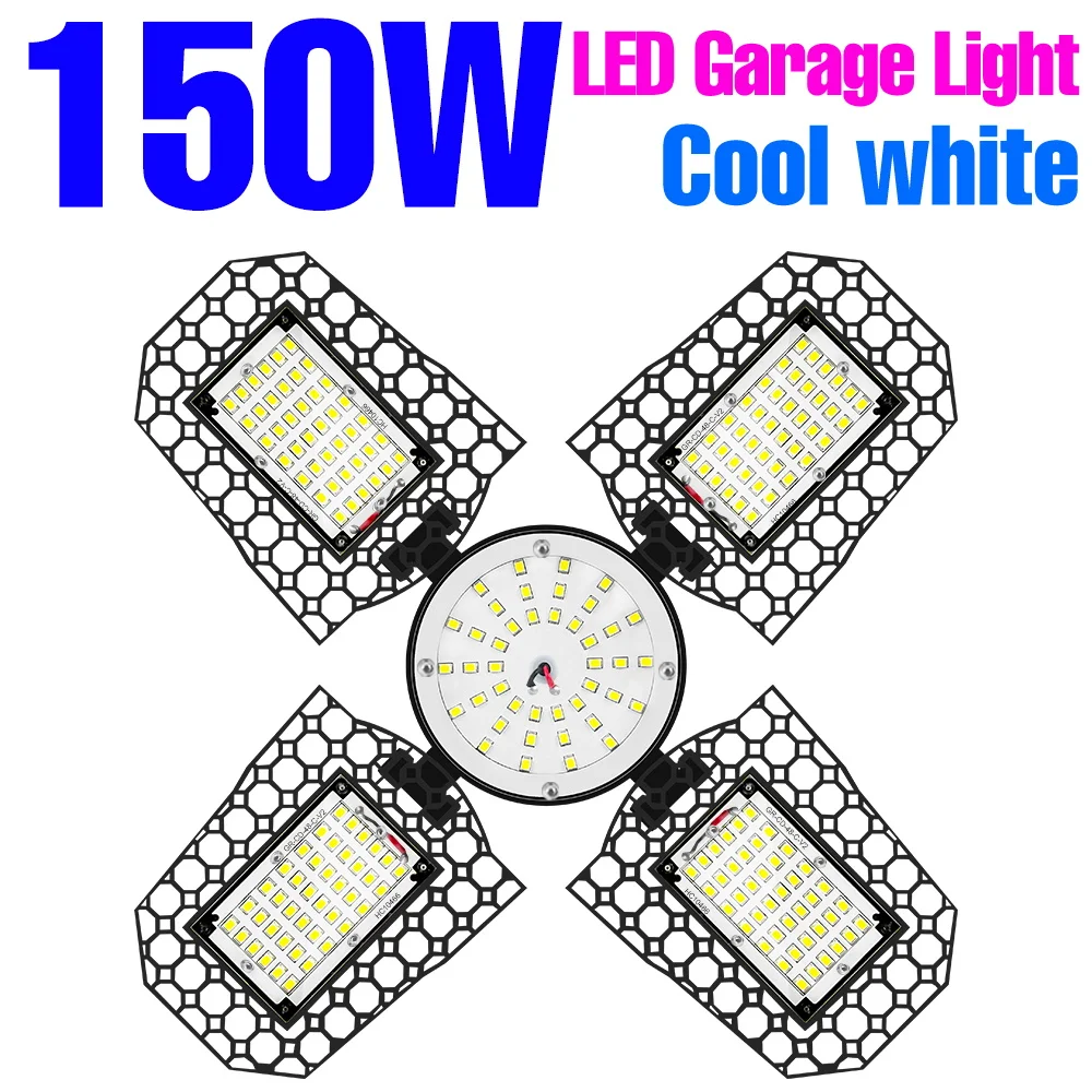 200W LED Garage Gloeilamp E27 Opvouwbare Vervormingslamp E26 Thuis Magazijn Workshop Kelder Verlichting Koud/Warm Wit 100W 150W
