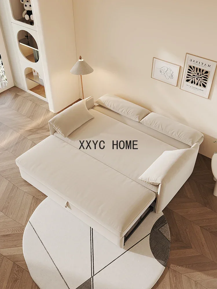 Cream Style Folding Sofa Bed Multi-Functional Dual-Use Retractable