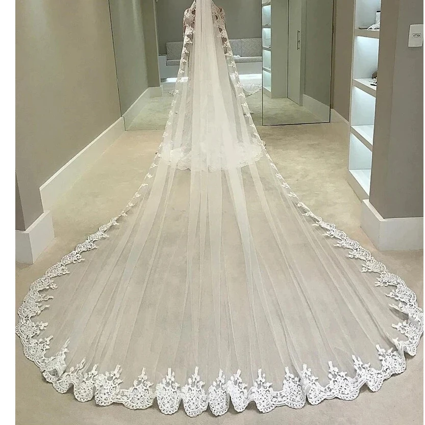 

Белый свадебный головной убор цвета слоновой кости, свадебная кружевная фата для свадьбы и важных случаев, металлическая расческа, свадебные аксессуары