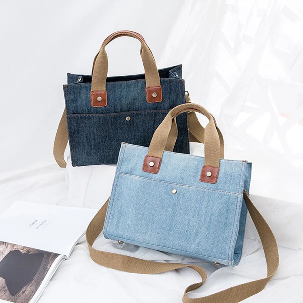 Annmouler Casual Bag for Women Large Capacity Denim Bag New Design Tote Bag Female Crossbody Bag Luxury Handbags