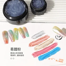 1pc 3D transparent nail gel painting gel nail polish with chrome nail powder for nail enhancement carving art creation DIY