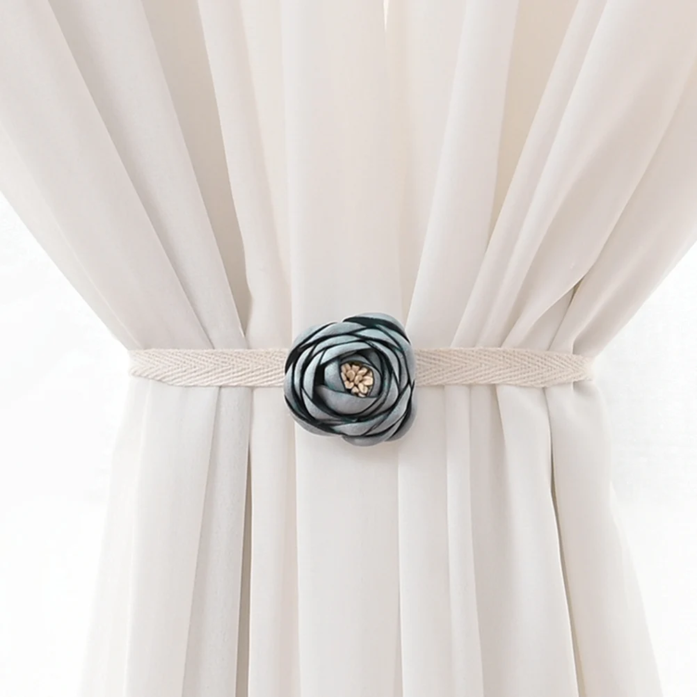 

2pcs Pink Modern Simple Flower Curtain Tiebacks for Living Bedroom Window Curtains Rope Design Practical Decoration