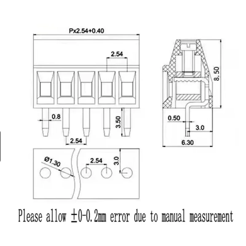 5/10 pces kf128 2.54mm 0.1 \