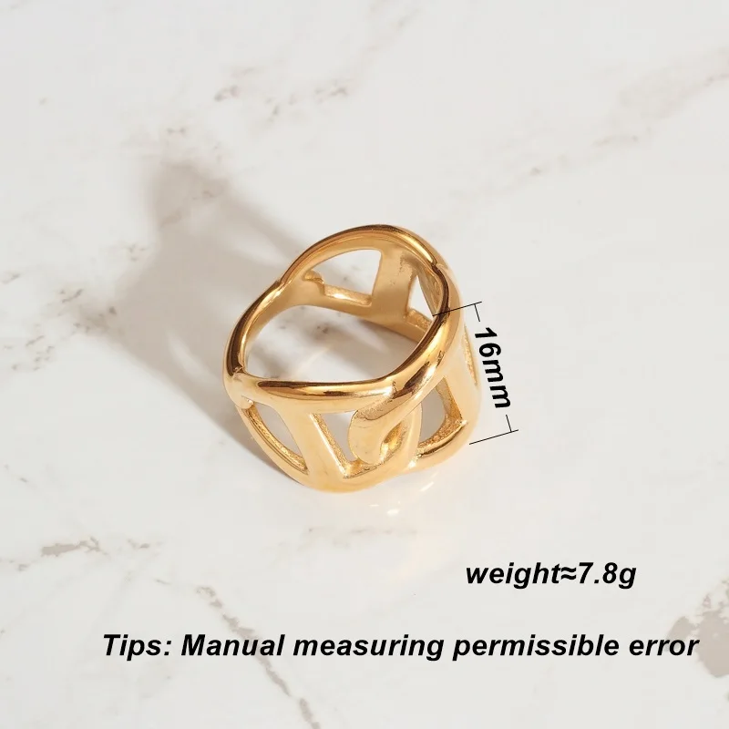 LESIEM couple gift Gold color size 6 7 8 Girlfriend Engagement rings Pig nose prices in euros christmas gift