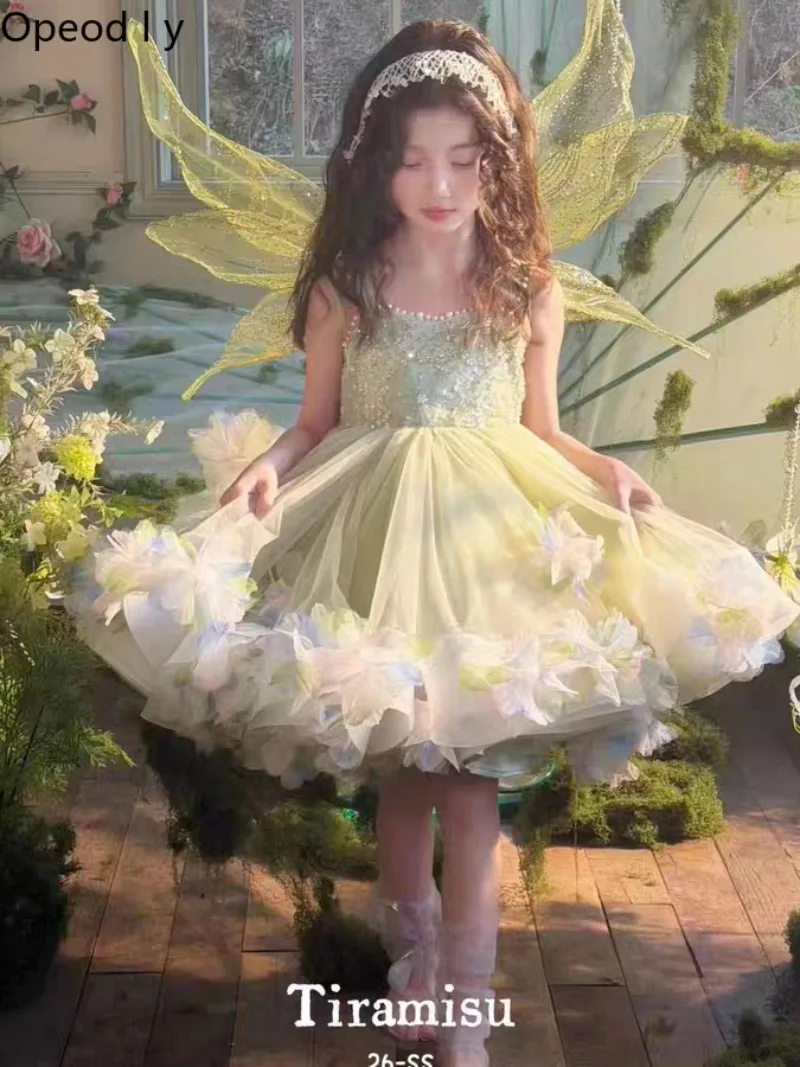 

Girls Dream Angel Elf Heavy Industry Princess Dress Japanese Original Lolita Birthday Banquet Fluffy Sweet Cute Children's Dress