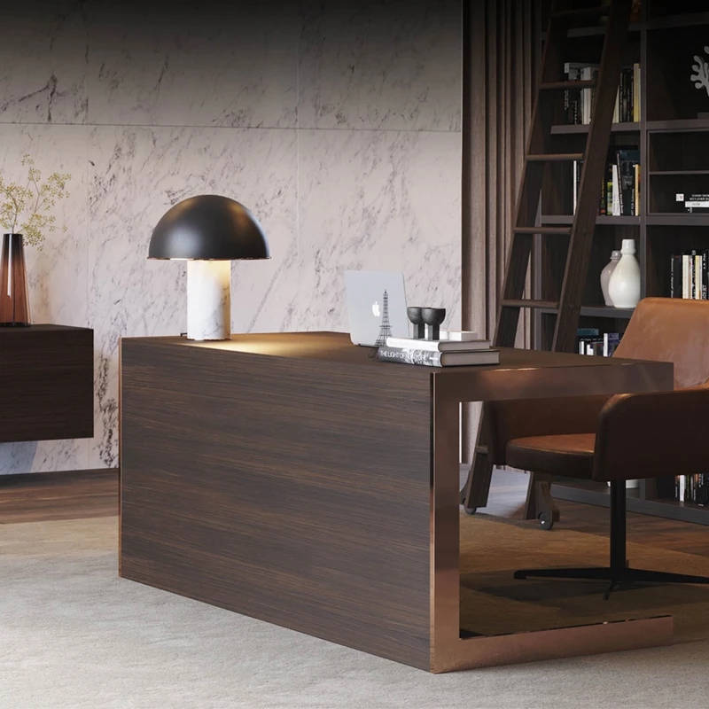 Italian light luxury desk post-modern simple solid wood home computer desk designer custom furniture