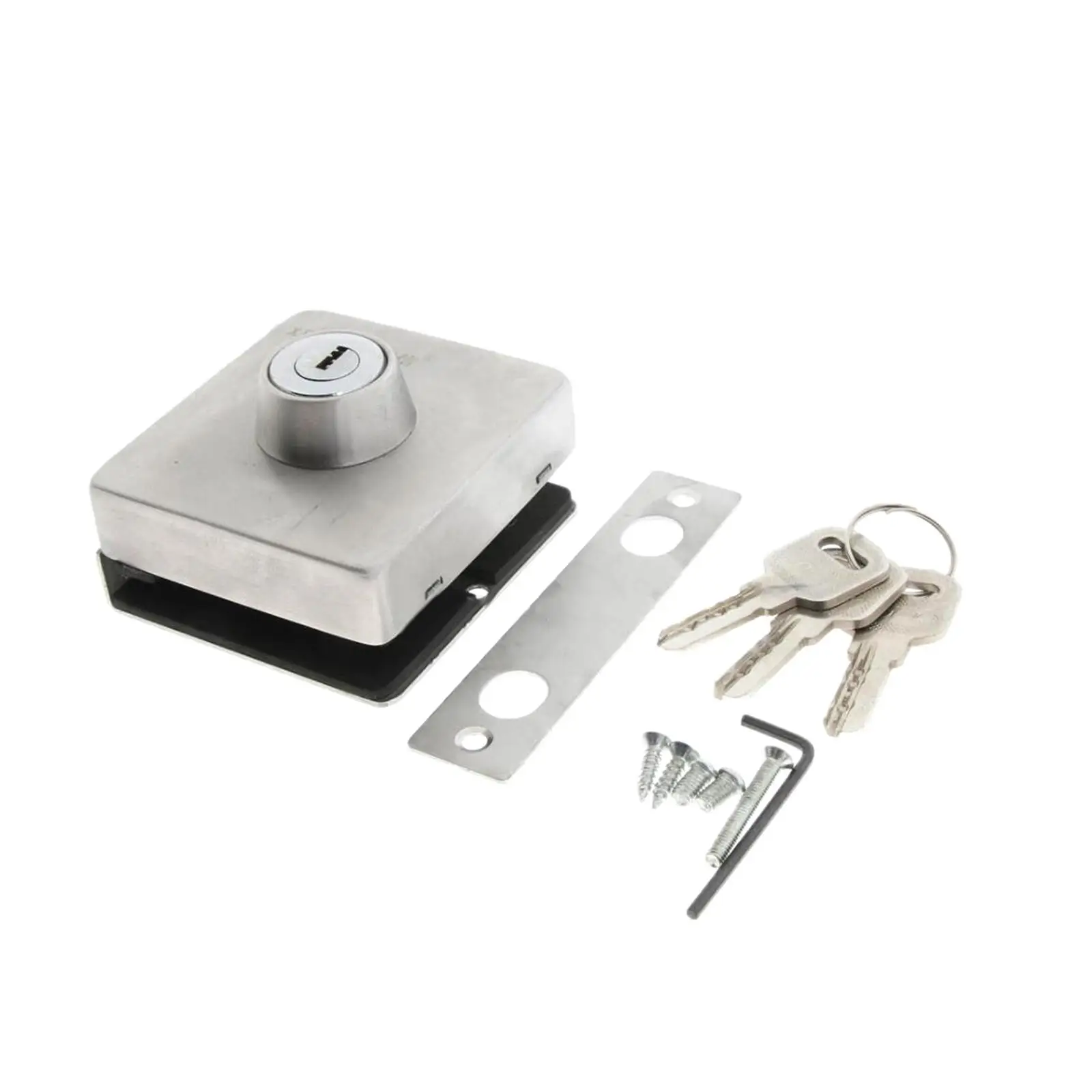 

Стеклянный дверной замок с 3 ключами, офисный стеклянный дверной замок из нержавеющей стали для стеклянной двери 10-12 мм, замок для ванной комнаты, офисный туалетный магазин