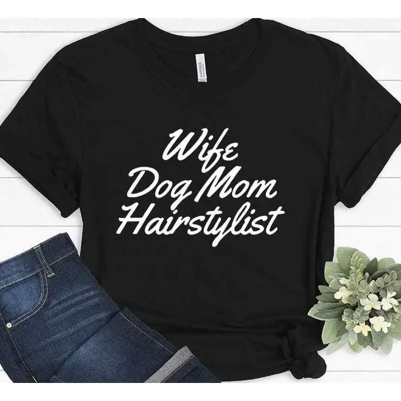 

Жена, собака, мама, парикмахер, парикмахер, забавная футболка-комод