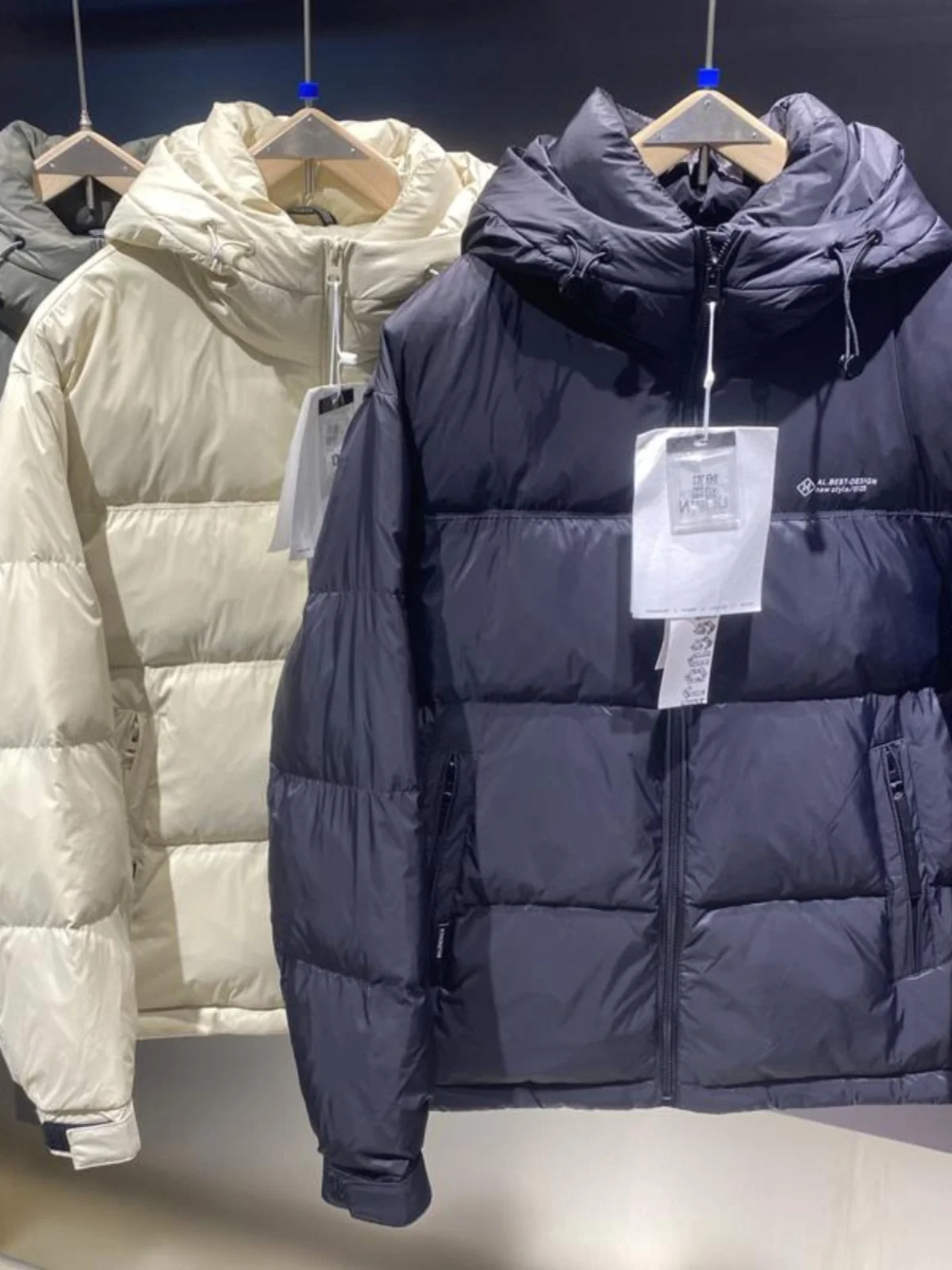 

ort Casual Men's down Jaet White Du Feather Quilted Zipper Closure Hooded Coat Trendy And Sli Youthful Sle