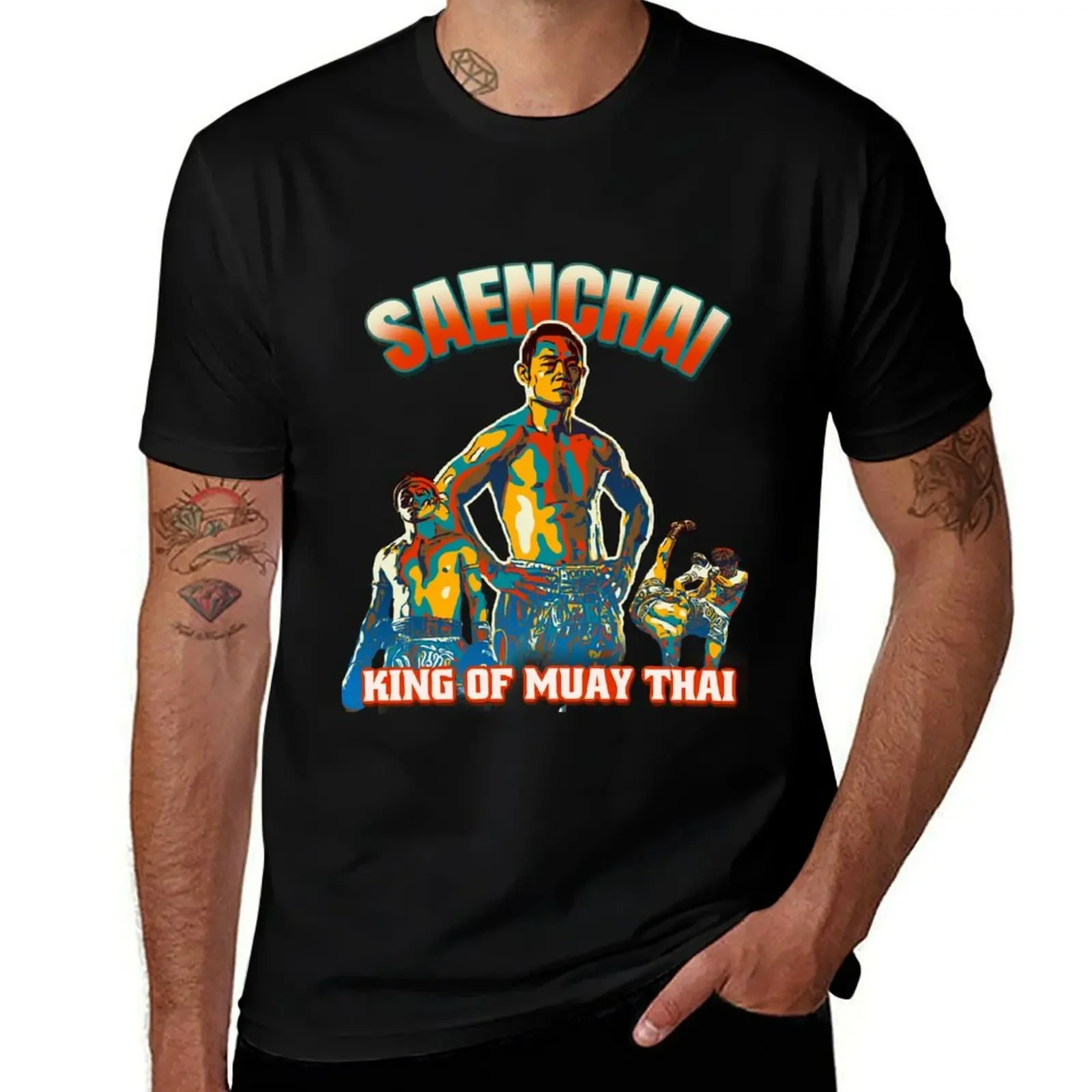 Saenchai - king of Muay Thai T-Shirt cotton graphic tees graphic t shirts mens workout shirts