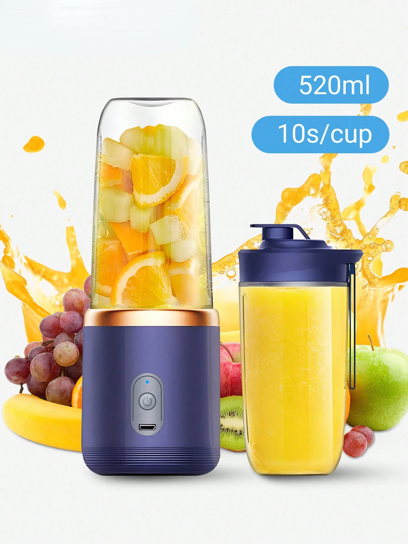 

Teckwe Portable Juicer Cup,Smoothie Blender Cup,18000RPM Wireless Mini Charging Fruit Squeezer,USB Smoothie Blender Cup,Usb Rech