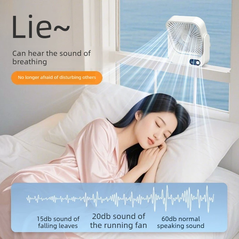 Magnetic Small Fan Wireless Charging Desktop Dormitory Multi-Blade Desktop with Digital Display