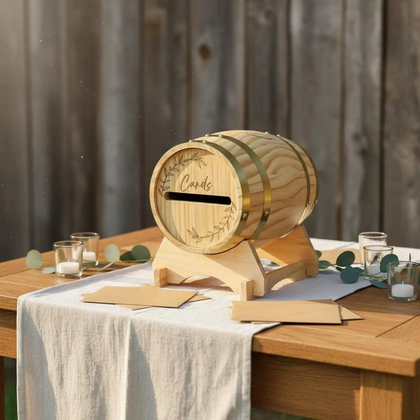 Large Wooden Card Box with Slo - Wedding Card Box 评论和价格