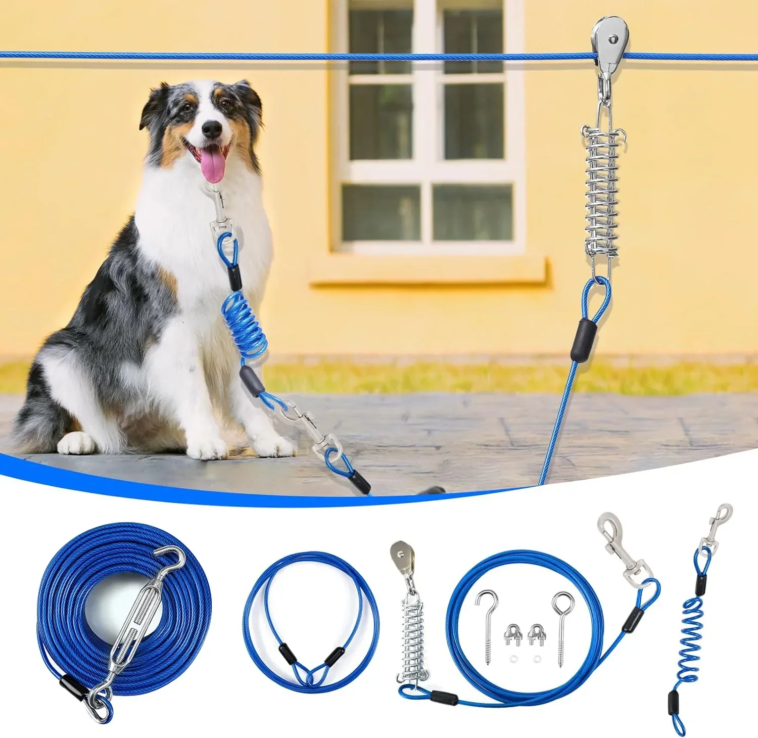 

Dog leash, outdoor lawn, courtyard, dog walking tool, dog camping equipment suitable for dogs weighing no more than 250 pounds