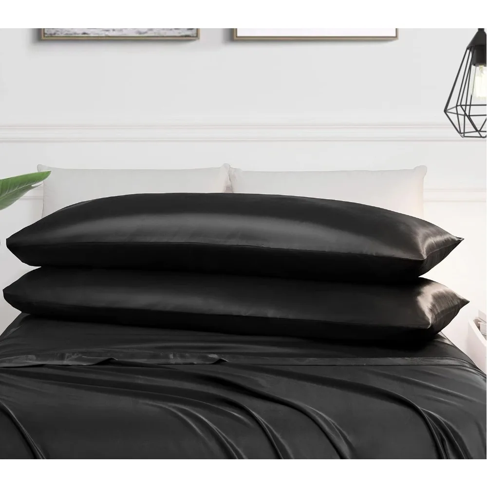 2Pcs Body Satin Pillowcases Pillow Cases for Skin Friendly and Hair Protection - Cooling & Silky Satin Pillow Covers