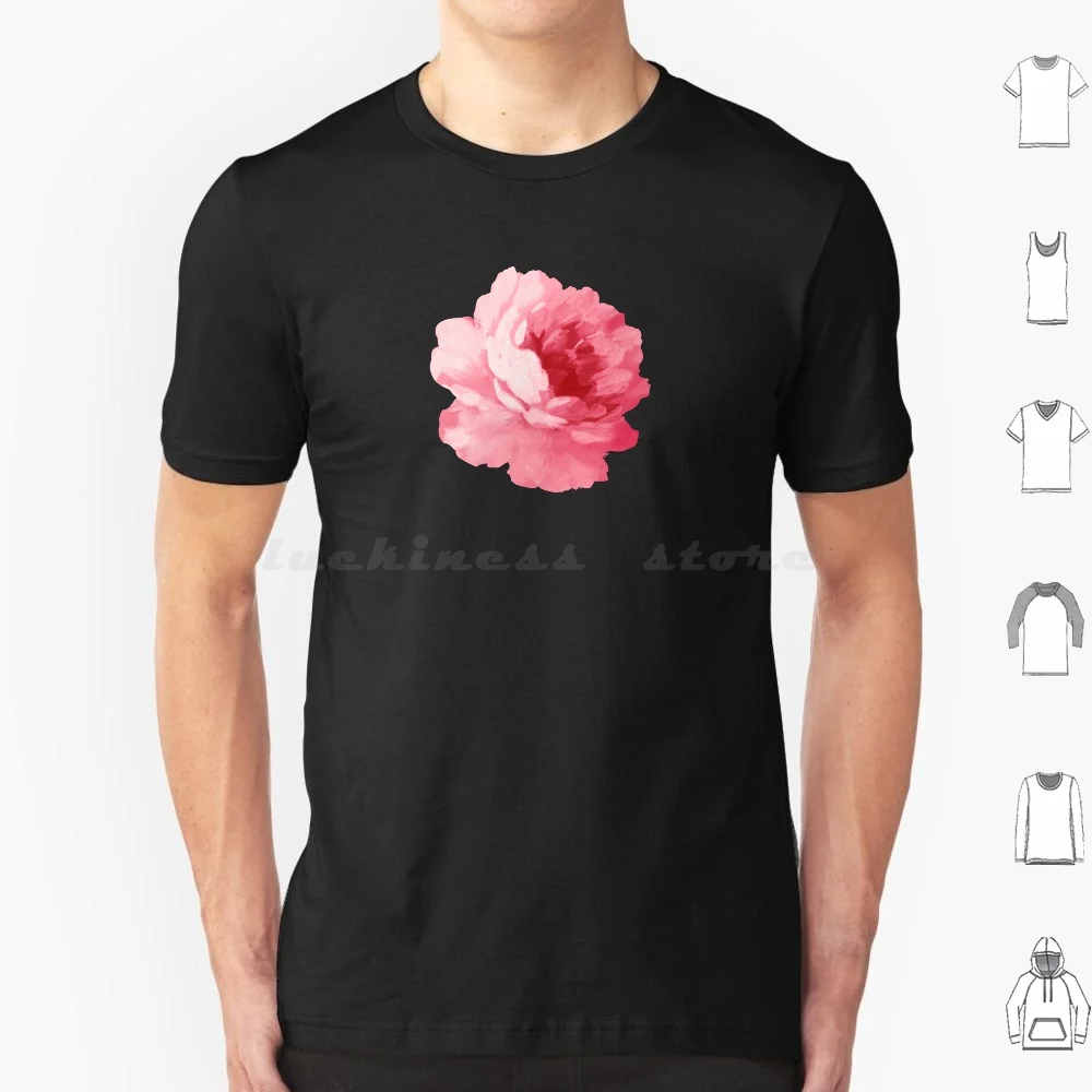 Flower Pink Peony T Shirt 6xl Cotton Cool Tee Flower Flowers Pink Beautiful White Pretty Floral Watercolor Nature Fashion