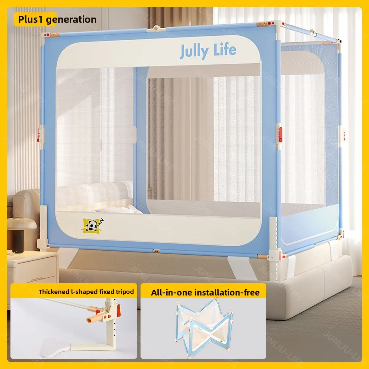 Home FurnitureTool-Free Anti-Fall Mosquito Net for Bed  Nursing Privacy Replacement Mosquito Tent for Baby  Home Furniture
