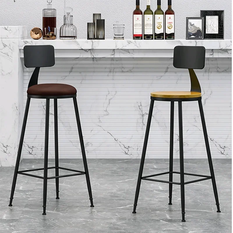 High Stool With Backrest Tabouret Design Bar Chair Aesthetic Wheels Office Chairs House Mini Home Furniture Minimalist Gray Shop