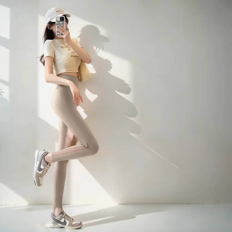 Leggings noirs ajourés pour femmes, jambes larges, sans étanchéité, conçu, vêtements de sport, longueur au sol, garniture avant à la mode