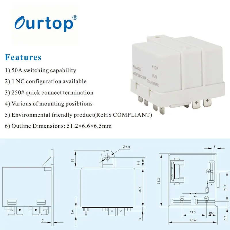 Universal RV start relay waterproof automobile relay pure copper coil DC solid state relay