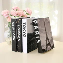 Simple Fake Books for Decoration Coffee Table Modern Home Decoration Book Box Remote Control Storage Box Paris London New York