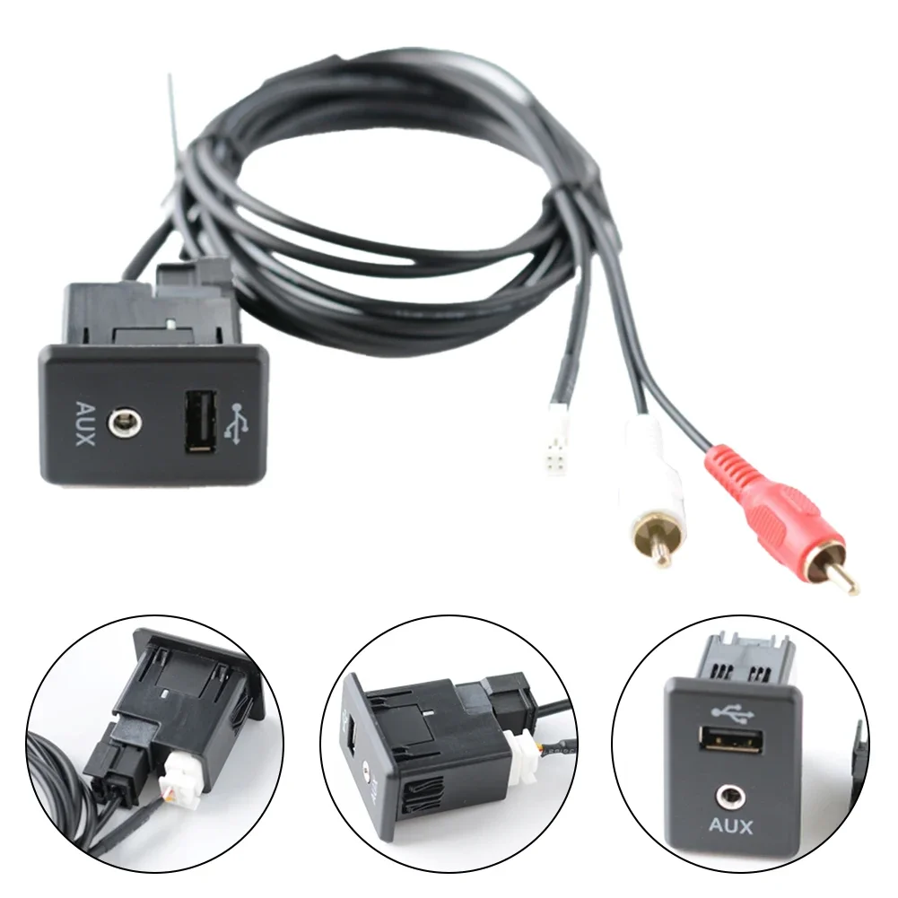 

For Nissan 2013-2019 Auxiliary AUX Stereo Adaptor Audio Socket+Cable 28023-4BA0B 150CM Car AUX Audio Interface