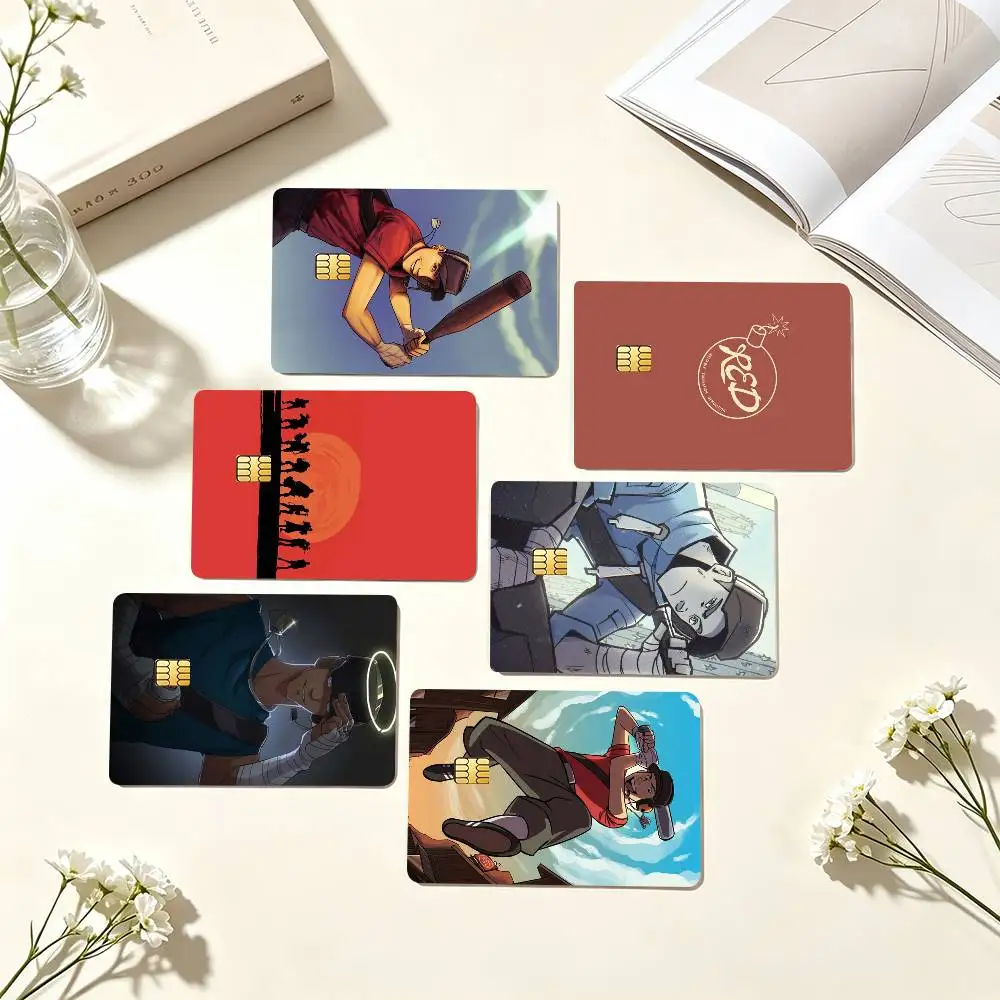 S-Scout Team Fortress TF2  Credit Card HD Stickers Game Card Decal Small Chip Waterproof Sticker Gift
