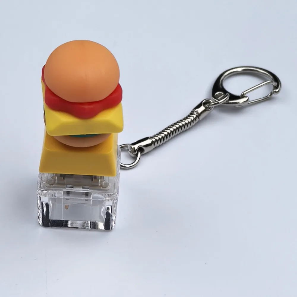 Frieten IJs Hamburger Fidget Sleutelhanger Keycap Relief Stress Vinger Toetsenbord Cap Creatief Pas de tijd