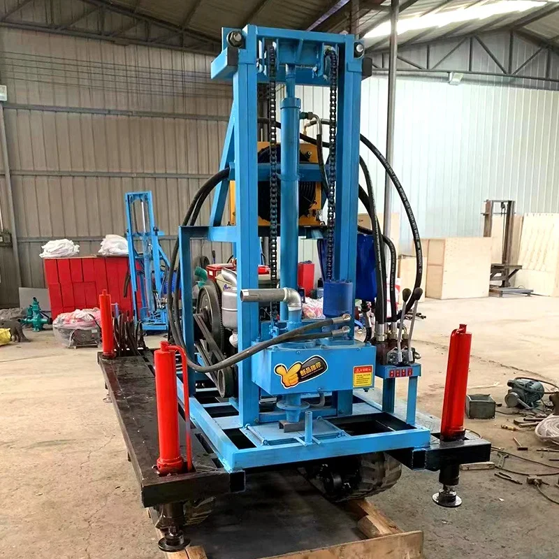Crawler Hydraulic Water Well Drill Rig Pump Engine Motor Gear Gearbox New 150M Drilling Machine  for Water Wells