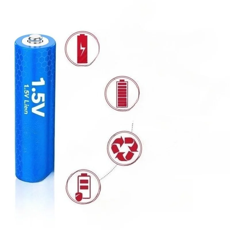 8 قطع 800 مللي أمبير بطارية ليثيوم متينة قابلة لإعادة الشحن AA - تدوم طويلاً لأجهزة التحكم عن بعد وألعاب الساعات ولوحات المفاتيح