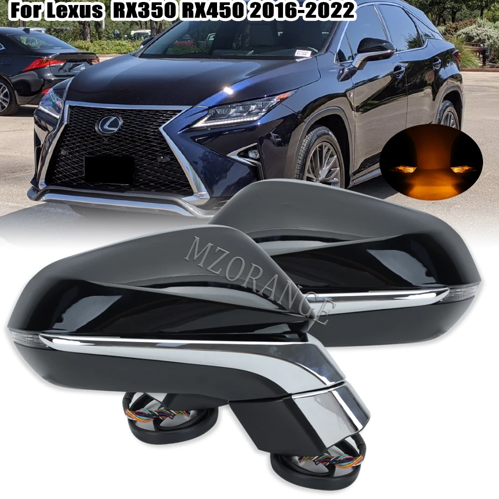 

15 Pins Side Rear View Mirror Part Replacments for Lexus RX350 RX450 2016 2017 2018-2022 Blind Spot Turn Signal Indicator Lights