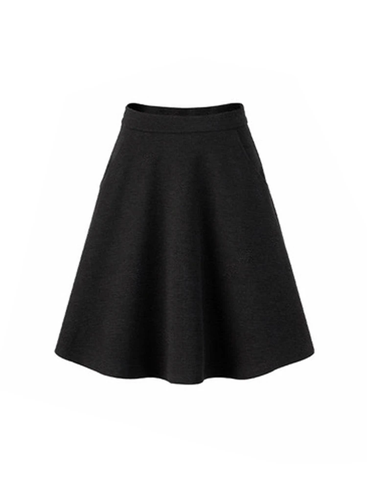 

Mole High Waist A-Line Skirt Supportive Slimming Commute Half-length Skirts plus Size Korean Style Polyester Blend