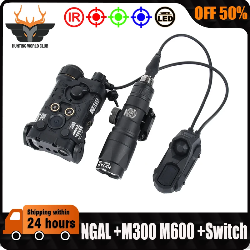 

WADSN NGAL Red Green Blue Dot Laser Tactical Surefir M300A M600C Hunting Scout Light With AXON Dual Control Switch Fit 20MM Rail