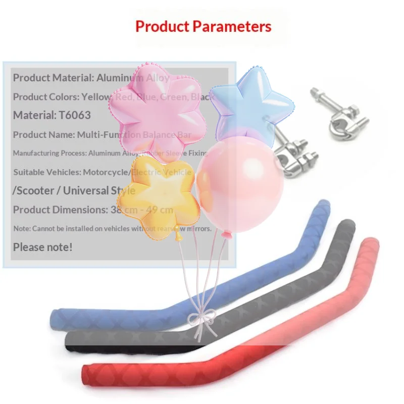 Electric Scooter Child Auxiliary Handle Ideal Gift for Kids Safe Anti-Slip Universal Motorcycle Balance Bar Crossbar for Family