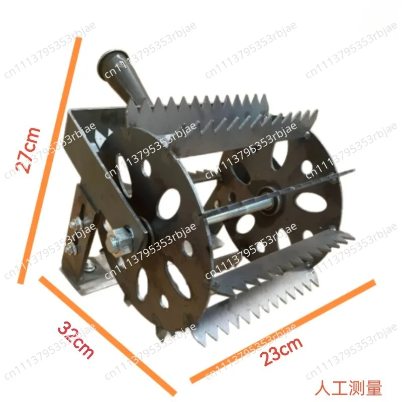 Hand Push Wheeled Weeding Machine, Manganese Steel Agricultural Loosening Weeder