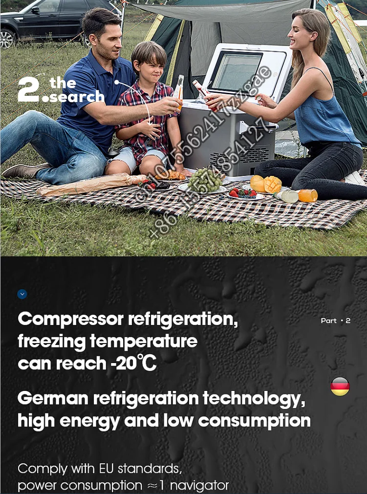 Portable Refrigerator Car Freezer Fridge with Compressor cooling system 32L DC12-24V/AC110~240 V use for Truck Car and Camping