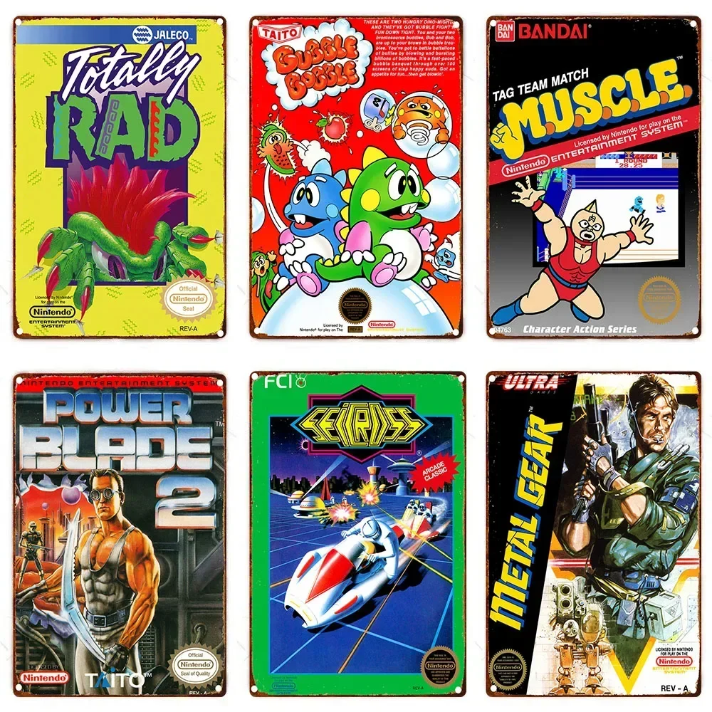 Retro Anime Video Game Metal Tin Sign Poster Wall Decor for Home Room Stickers Plaques Plate Sign