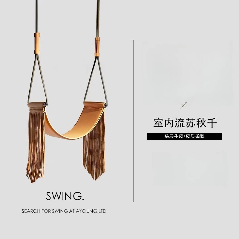 

Подвесная корзина из воловьей кожи с кисточками