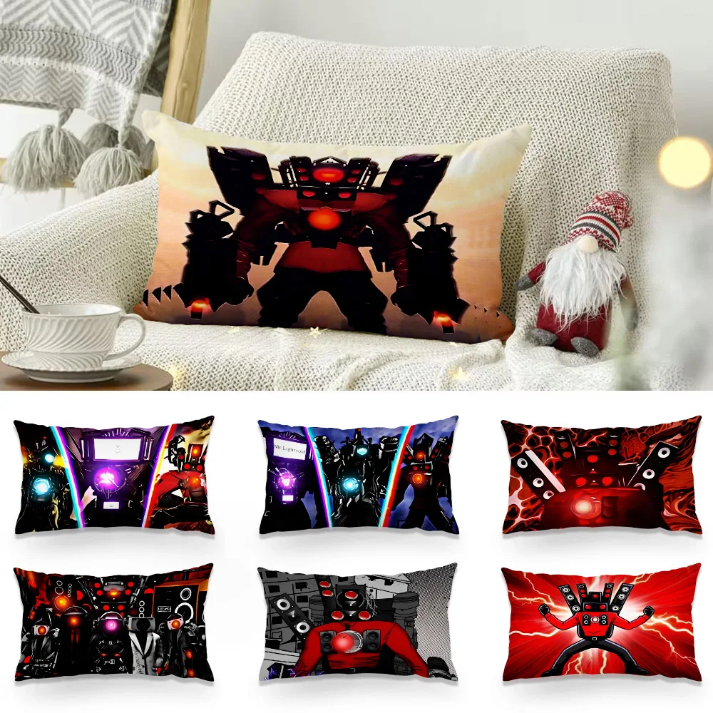 

Pillow Covers Cartoon S-Skibidi Toilet Sofa Decorative Home Double-sided Printing Short Plush Cute Cushion Cover