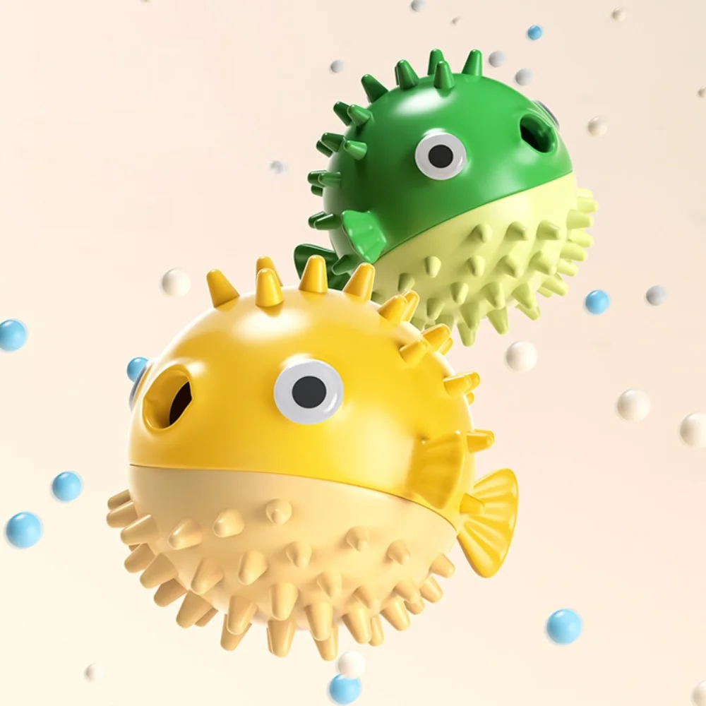 Bouncing Puffer Fish Dog Toy: Treat-Dispensing Chew-Resistant Ball for Boredom & Dental Health - Fun for active breeds