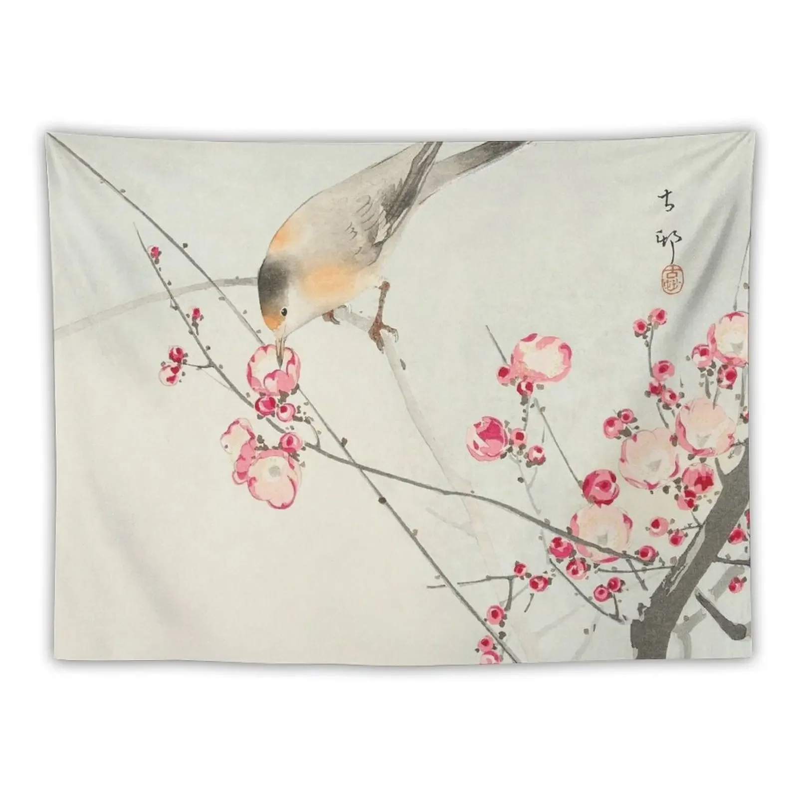 

Songbird On Blossom Branch, Ohara Koson Tapestry Bedroom Decoration Funny Things To Decorate The Room Tapestry