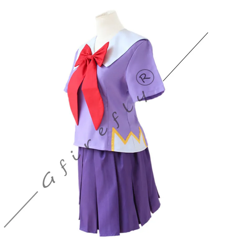 Future Diary Anime Character Gasai Yuno's Purple School Uniform Sailor Suit Cosplay Halloween Costume At The Comic Convention view 3