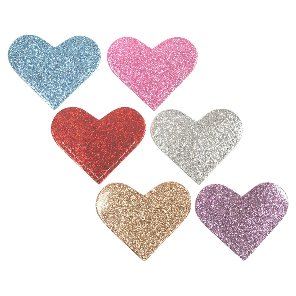 학생 교사 사무실 교실 장식용 코너 페이지 홀더 독서 용품용 6개입 PU 하트 모양 글리터 북마크