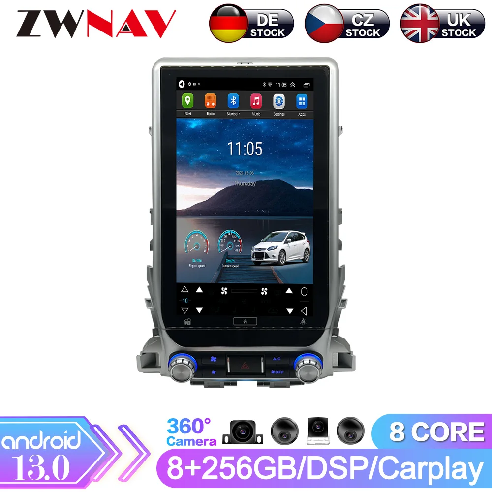 13.8 Inch Android 13 For Toyota Land Cruiser 200 LC200 2016 - 2019 Car Radio Multimedia Video Player GPS Navigation Wifi Carplay