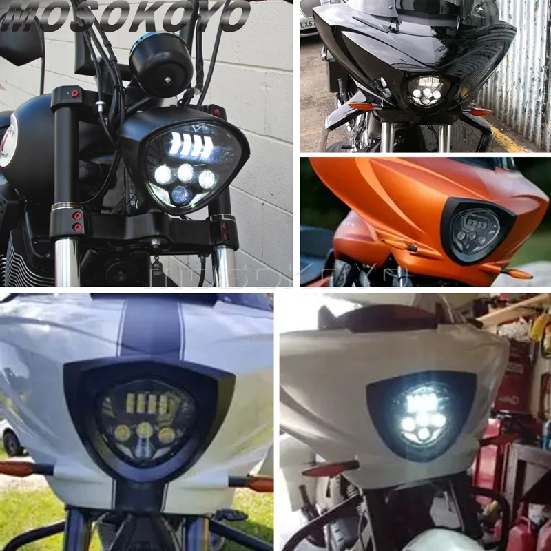 Motorcycle LED Headlights For Victory Cross Country Tour 08-17 Hammer Magnum Zach Cory Ness Cross Country Project Headlamp Light view 6