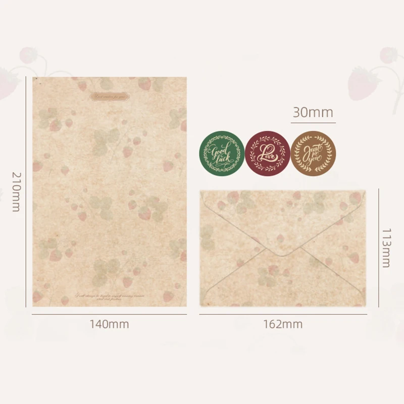 12 Pcs/Set Vintage Flower Envelope Set Classical Writable Letter Paper Sealing Sticker Envelope Set School Office Stationery