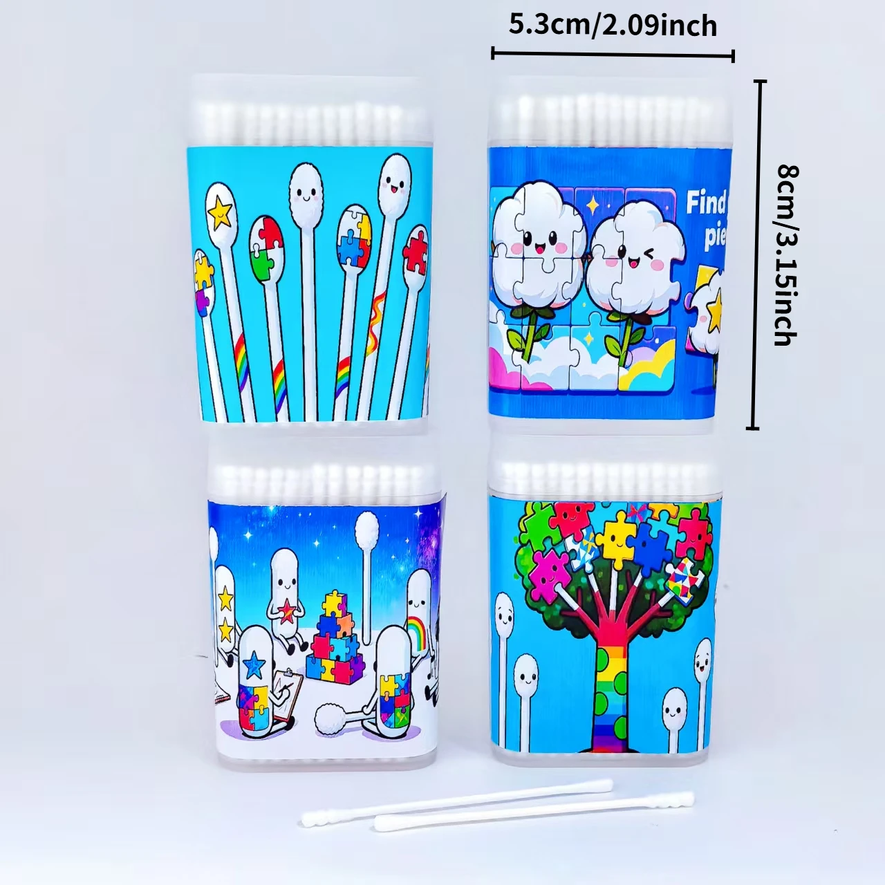 400개 자폐증 관리 심리학 시리즈 요소 면봉, 양면 나사형 원형 미세 축 면봉