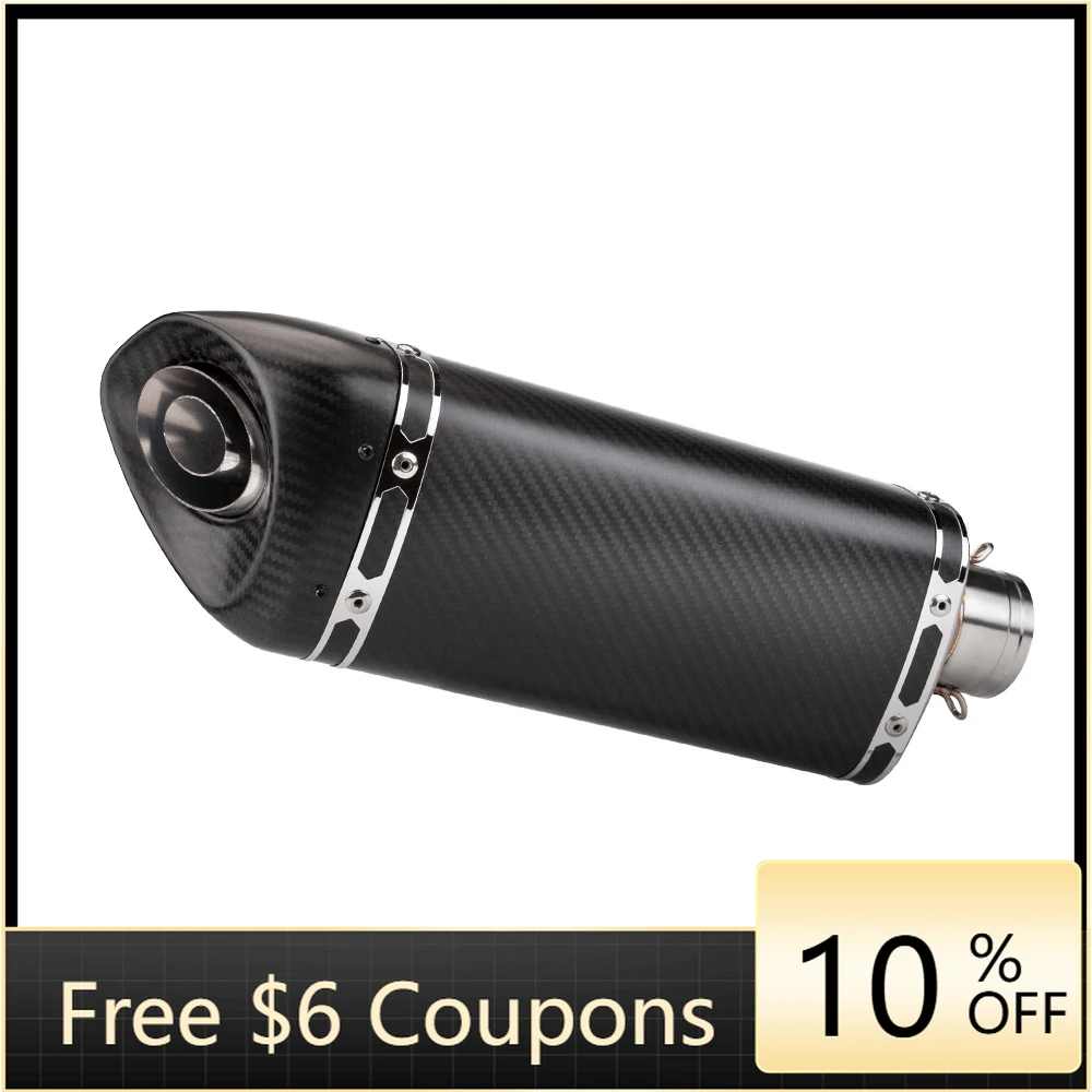 

STLF 36-51mm High Quality Universal Muffler Motorcycle Carbon Fiber Muffler Exhaust Pipe Modified Universal Motorcycle Exhaust