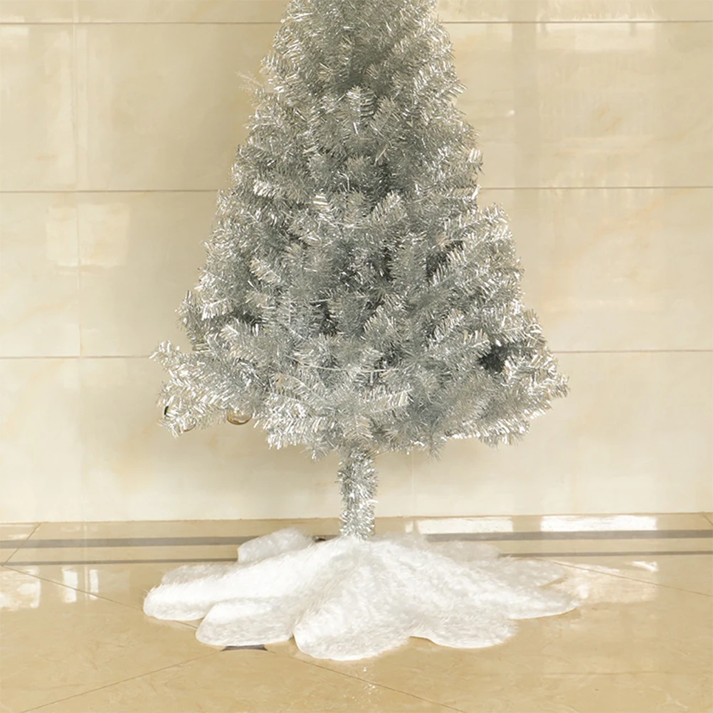 

Christmas Tree Skirt Wool Xmas Tree Apron Decoration Draping Wrap Holiday Party Decoration For Home Hotel 90Cm White